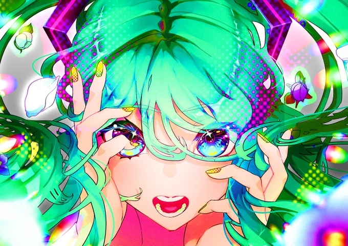 #絵を彩度100にすると超派手 
