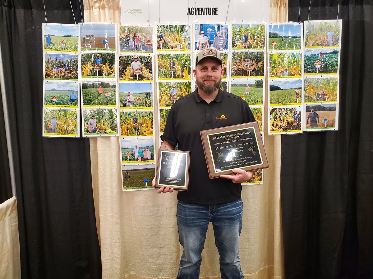 IT IS OFFICIAL! Russell E  Hedrick of Hedrick Lane Farms is the winner of the 2022 N.C. Corn Growers Yield Contest with a record state yield of 459.51 BPA with AgVenture AV9916AM!