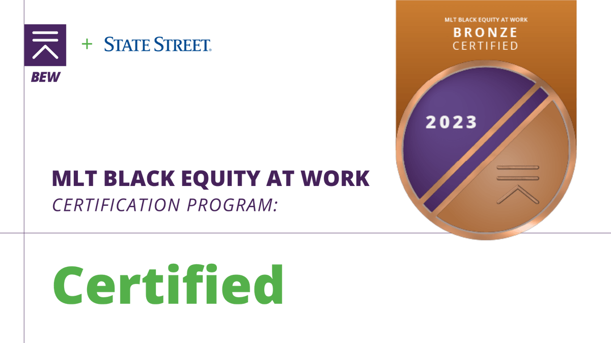 We are pleased to achieve the MLT Black Equity at Work Bronze Certification based on our progress toward Black Equity in the workplace. We are committed to rigorous action and accountability to achieve further progress on the journey to Black equity. ms.spr.ly/6013eQbjX