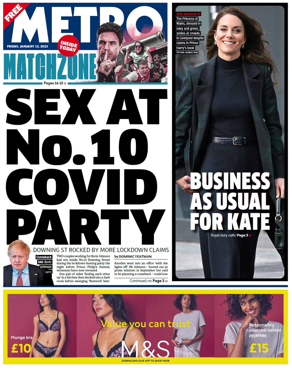 BBC News (UK) on Twitter "Friday's Metro "Sex at No.10 Covid party" 