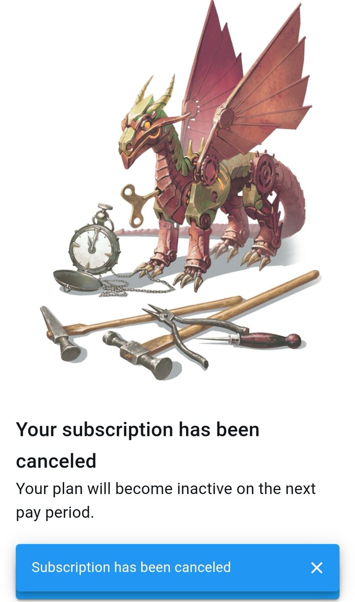 hobbit_magic's tweet photo. @Wizards_DnD I subscribed to DnD beyond from the moment I signed up and have consistently had the master tier to share content for all our campaigns. 

No more.

This draconian hoarding at the expense of the hobby as a whole, and your consumers, is utterly unacceptable. https://t.co/aEbG1A5kzN