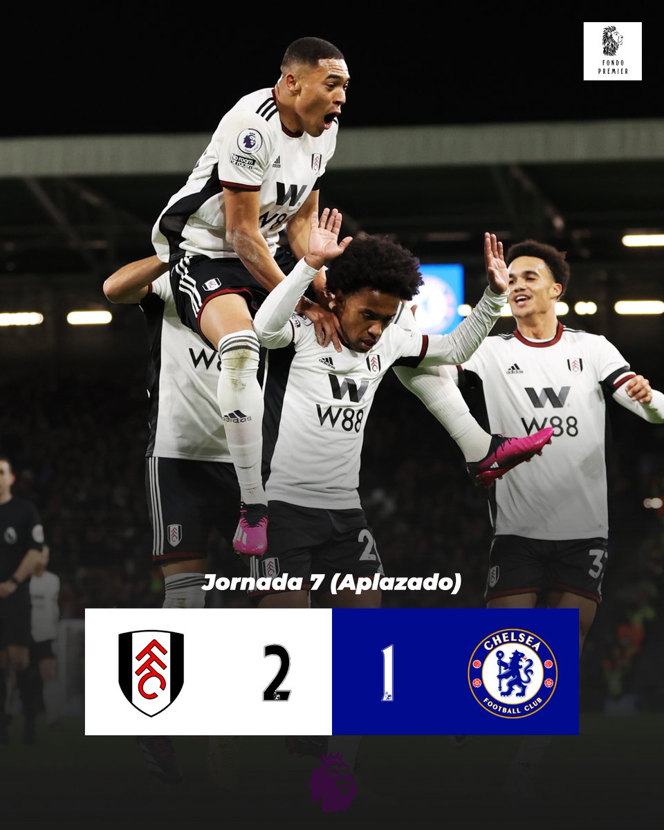 FondoPremier's tweet photo. ⌚️ ¡FINAL en Craven Cottage! #PremierLeague 

📌 Este Fulham va muy en serio (2-1). https://t.co/b62XPESJJO