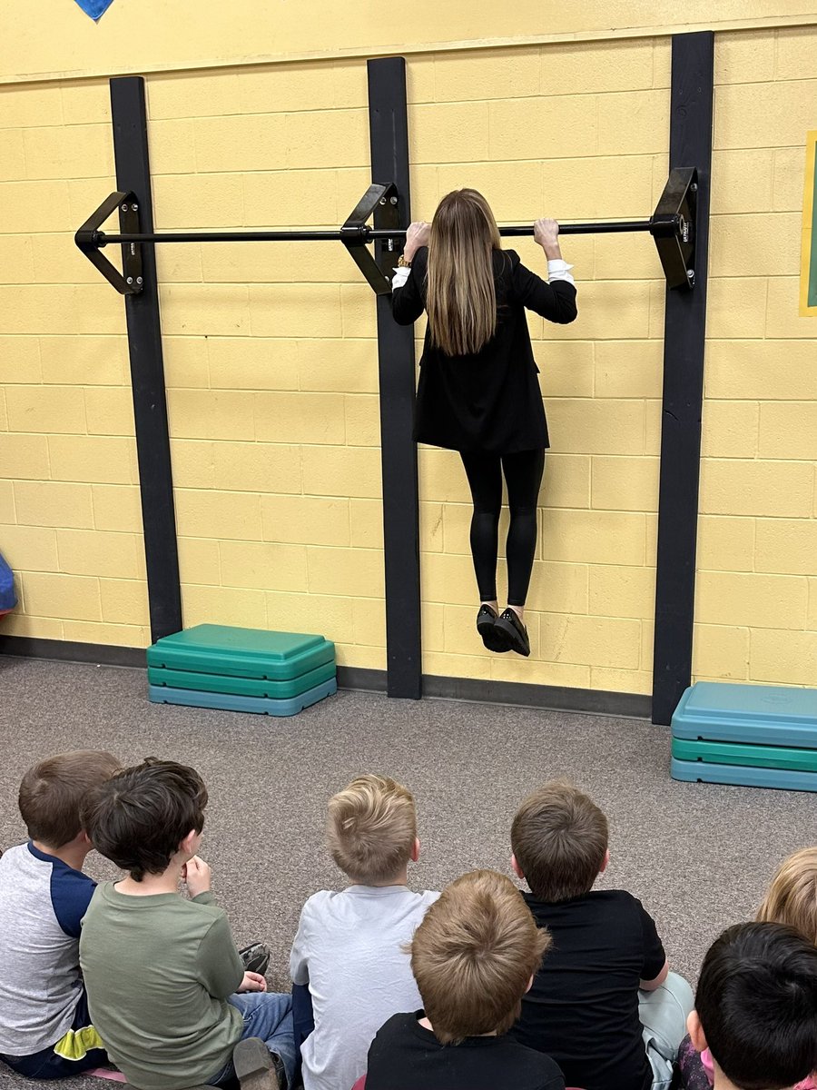 Introducing the pull-up bars this week in PE and the STUD, Amy Bell comes into every class (that’s 7 classes each day) to demonstrate what a legit pull-up should look like! (Mine aren’t nearly as pretty as hers). At APS we are blessed with the best!!! Thanks Amy!