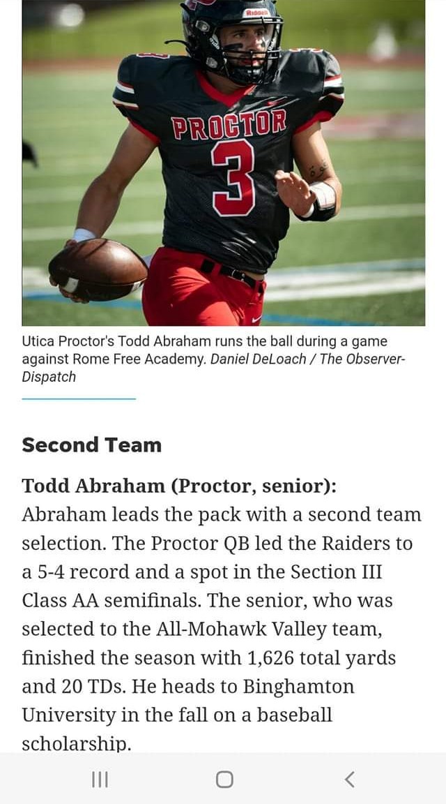 Congratulations to my guy Todd. 2ND Team All NY State AA