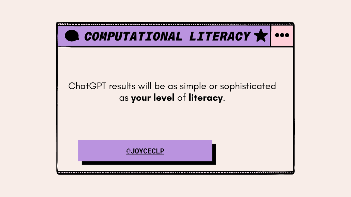 joyceclp's tweet photo. #ChatGPT #computationalLiteracy #computerScience #Computing #AI #Artificial_Intelligence #literacy #edchat #edtech #edtechchat #digitalLiteracy #MachineLearning #education https://t.co/olp0veoo3q