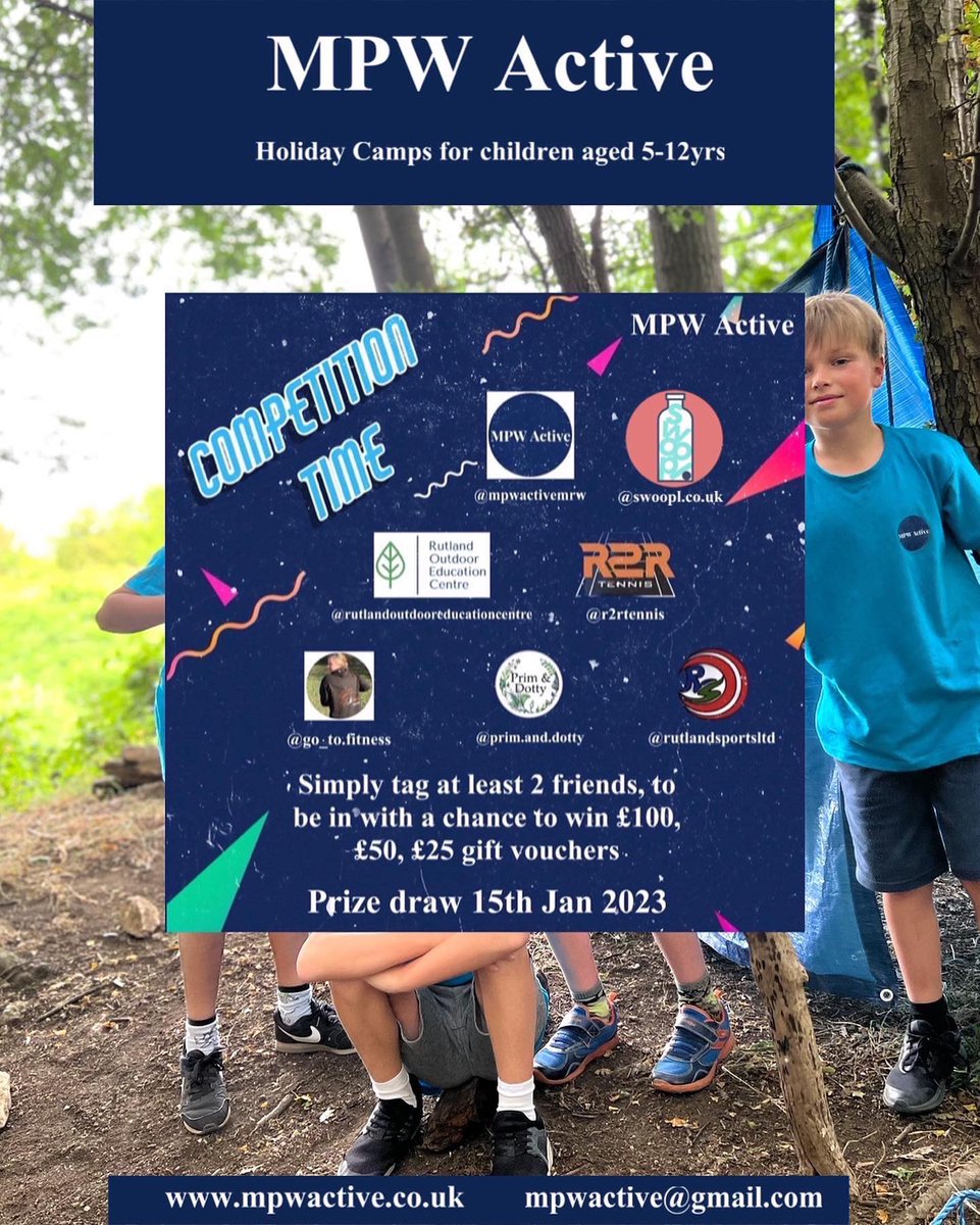 MPWActiveMrW's tweet photo. Only 3 days left to win up to £100. Head over, tag 2 or more friends to be in with a chance of winning! @SJSSport1 @SJS_Head @ActiveRutland @RutStamSound @Mercury1712 @SpedeNews https://t.co/4vlMohxoQK https://t.co/3wF23YM6wJ