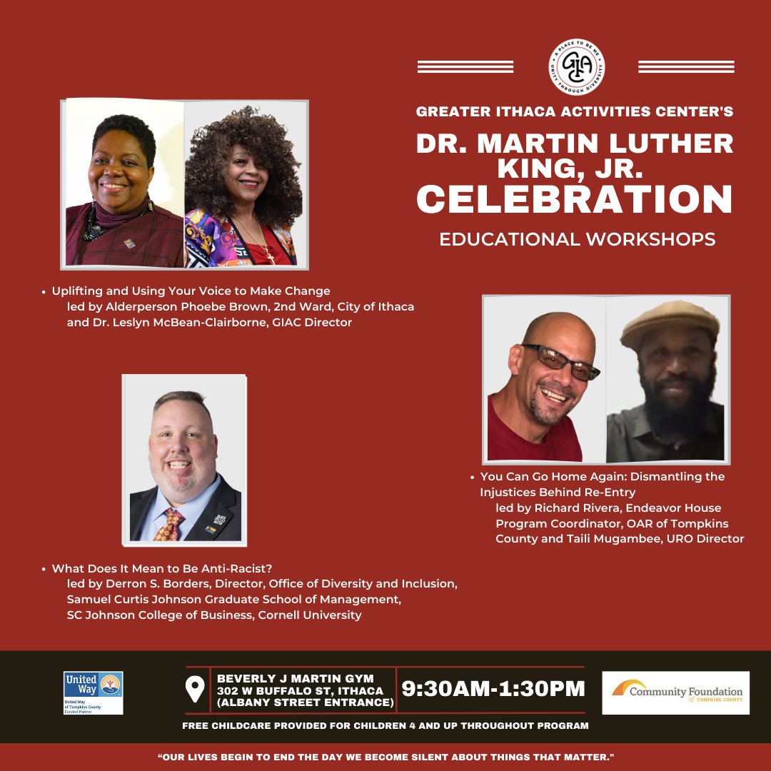 IthacaGIAC's tweet image. Introducing our workshop facilitators:

Space is limited and spaces are filling up fast! Register at bit.ly/giacmlk23 or by calling 607-272-3622 M-F, 9a-5p.