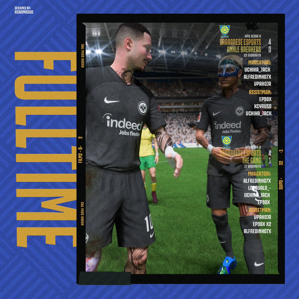 🔖|GAME REPORT

🏆| <a href="/VPG_Italy/">VPG Italy</a> 🇮🇹
🆚| <a href="/AnkleBreakers0/">Ankle Breakers</a> 
✅| 4⃣-0⃣

🏆| <a href="/VPLItaly/">VPL Italy 🇮🇹</a> 🇮🇹
🆚| <a href="/TheGangVPC/">The Gang</a>
✅| 4⃣-1⃣

#eSports #Proclub #FIFA23  
#ProClubItalia
#PS5