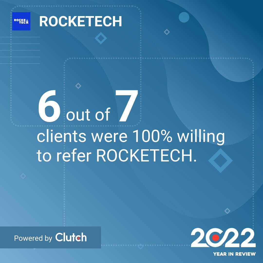 RocketechD's tweet photo. We are proud to share our year 2022 review powered by Clutch ✅

We are grateful to our existing partners and excited about new connections awaiting in 2023 🔥

#rocketech #grateful #partnerships #yearreview #businesspartnership #clutch #2022review #2022results https://t.co/HZP81wAr8y