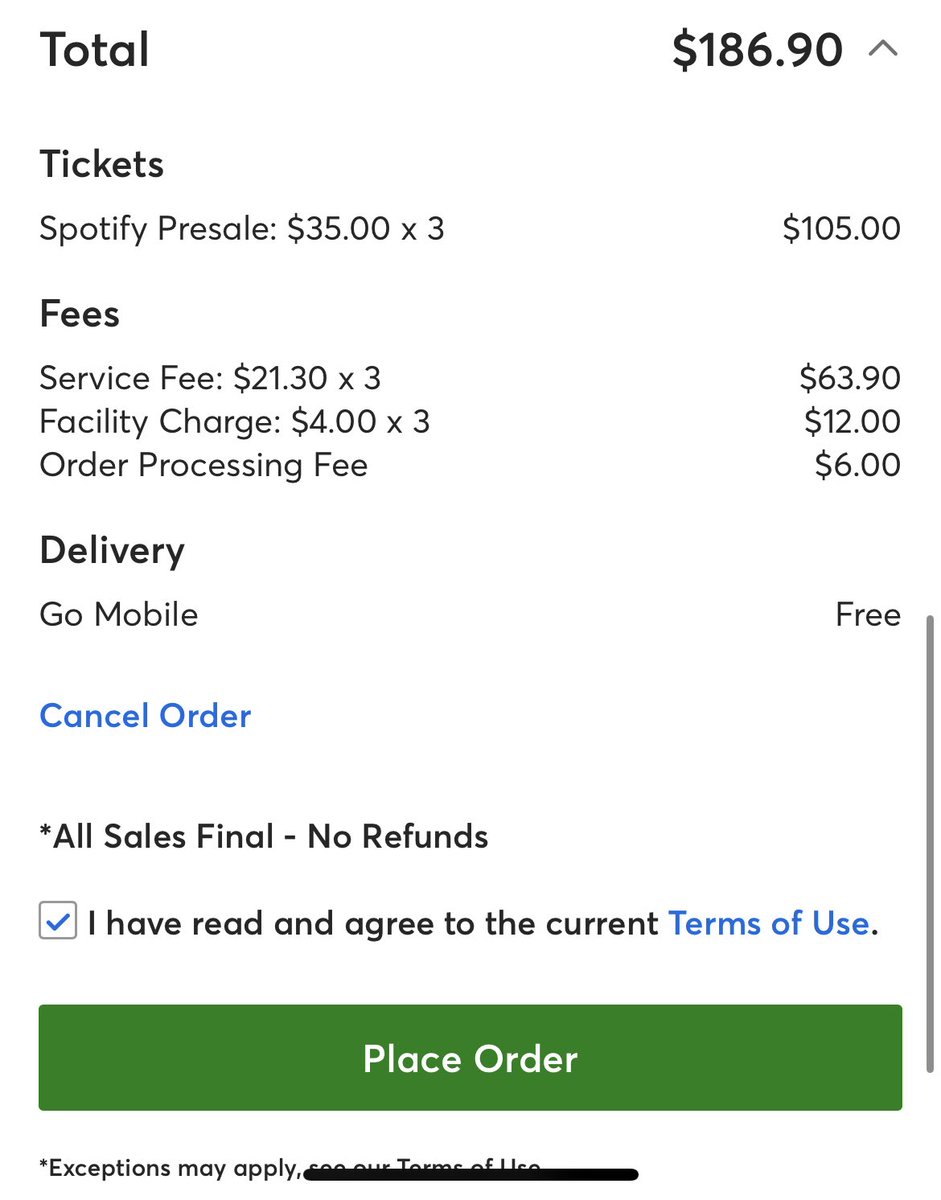 RobustTweets's tweet photo. @POTUS PLEASE joe you haven’t done it. Ticketmaster is killing me. Why are my fees almost as much as my tix https://t.co/x8zirVAdQ1