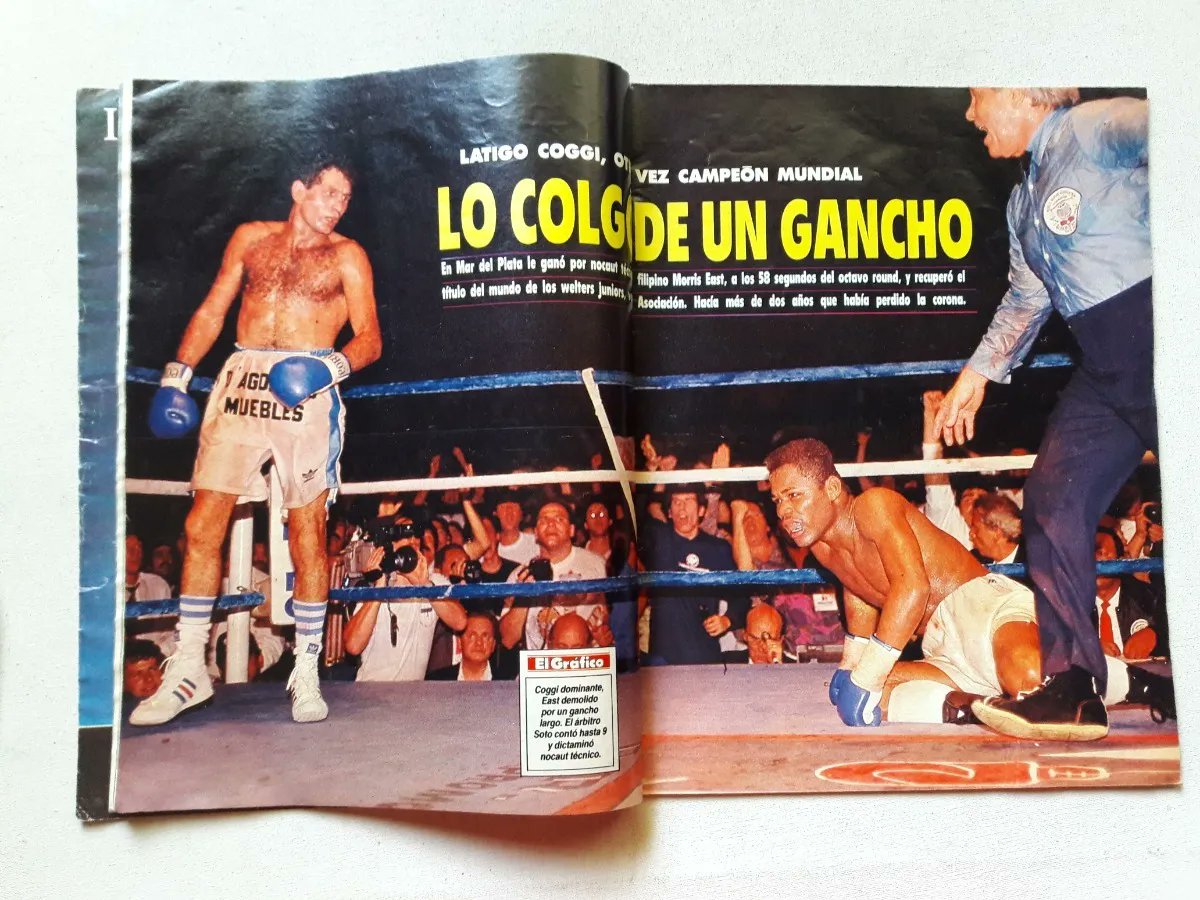 #Boxeo 🥊 #30Años #UnDíaComoHoy El santafesino Juan Martín “Látigo” Coggi 🇦🇷recuperaba el título AMB #WelterJr al vencer por KOT al filipino Morris East 🇵🇭 en el Superdomo de Mar del Plata.
Otros campeones de los 90 👉El Zurdo Vazquez, Locomotora Castro, el Gordo Domínguez.