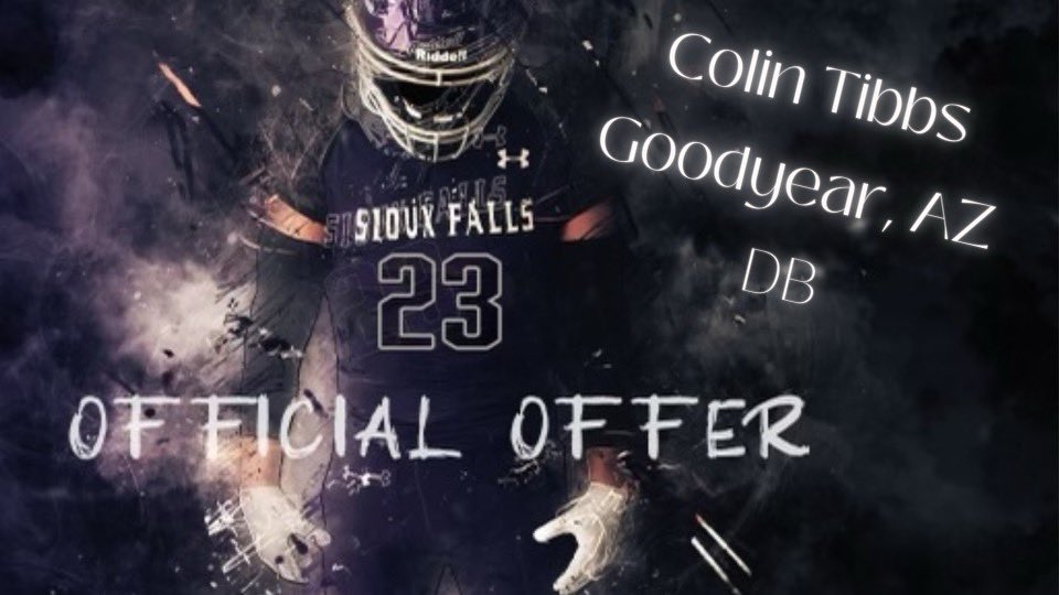 Colin Tibbs (@colin_tibbs_) on Twitter photo After a great talk with <a href="/CoachCapitani/">Spencer Capitani</a> and <a href="/JimGlogowski/">Coach Glo</a> I have been re-offered by University of Sioux Falls and their new coaching staff. @USFCooFootball @dgjohnson4100 <a href="/Verrado_Vipers/">Verrado Viper Football</a> <a href="/gridironarizona/">Gridiron Arizona</a> <a href="/AZPreps365/">AZPreps365</a> <a href="/azc_obert/">Richard Obert</a> After a great talk with <a href="/CoachCapitani/">Spencer Capitani</a> and <a href="/JimGlogowski/">Coach Glo</a> I have been re-offered by University of Sioux Falls and their new coaching staff. @USFCooFootball @dgjohnson4100 <a href="/Verrado_Vipers/">Verrado Viper Football</a> <a href="/gridironarizona/">Gridiron Arizona</a> <a href="/AZPreps365/">AZPreps365</a> <a href="/azc_obert/">Richard Obert</a>