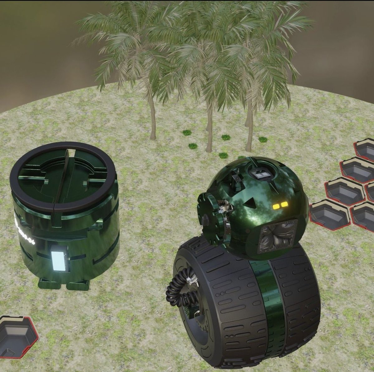 pix_brain's tweet photo. The new stylish robot comes straight from the savannah with its bright green color 🤖🌴🌳

What do you think? ☺️

#NFT #cryptoart #digitalart #art #nftproject #nftart #collectibles #metaverse #crypto #ethereum #artsgallery #multiverse #hyperverse #programming #graphic #green https://t.co/W0Q6kDMSQ1