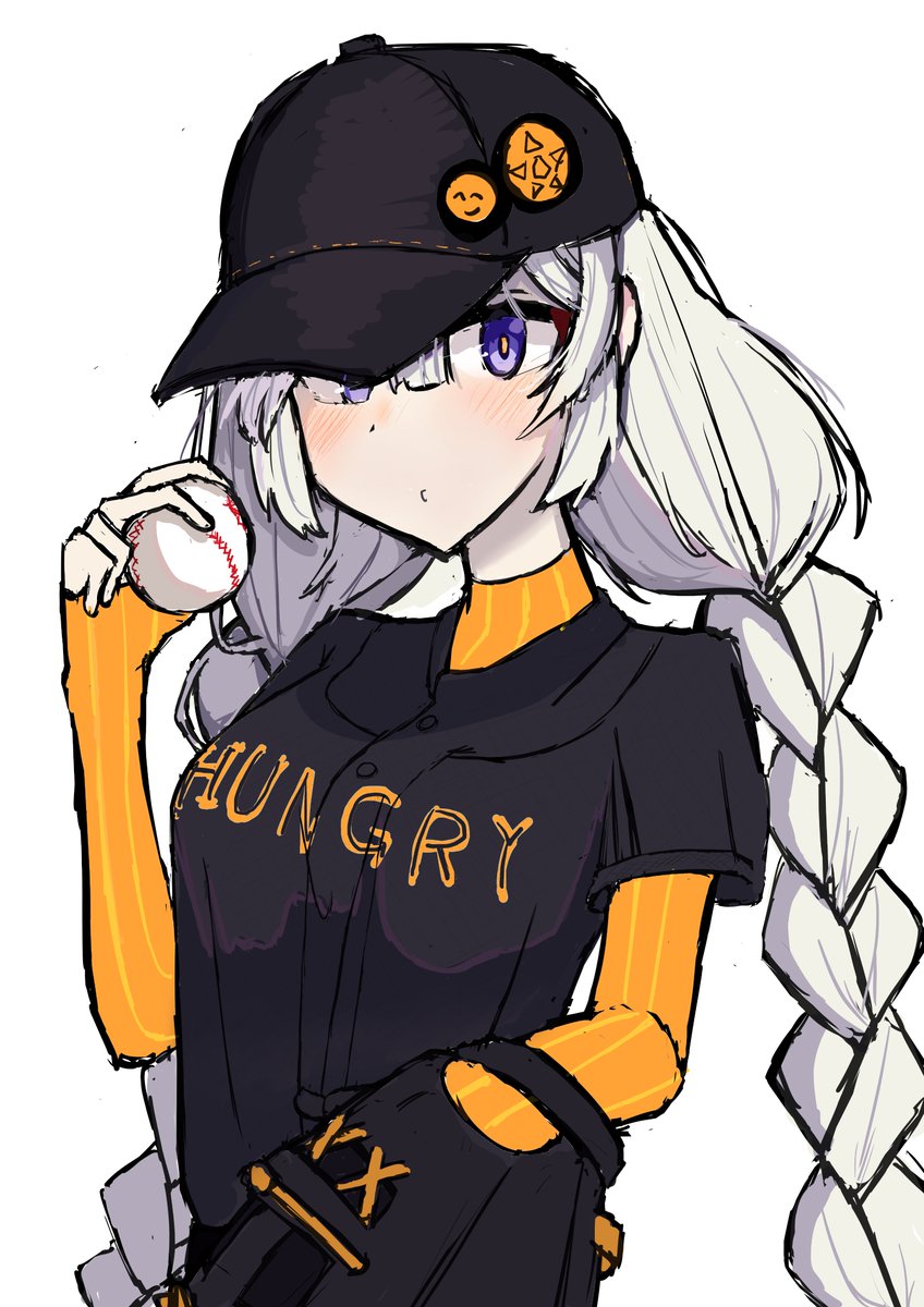 kizuna akari 1girl hat baseball cap solo braid orange gloves twin braids  illustration images