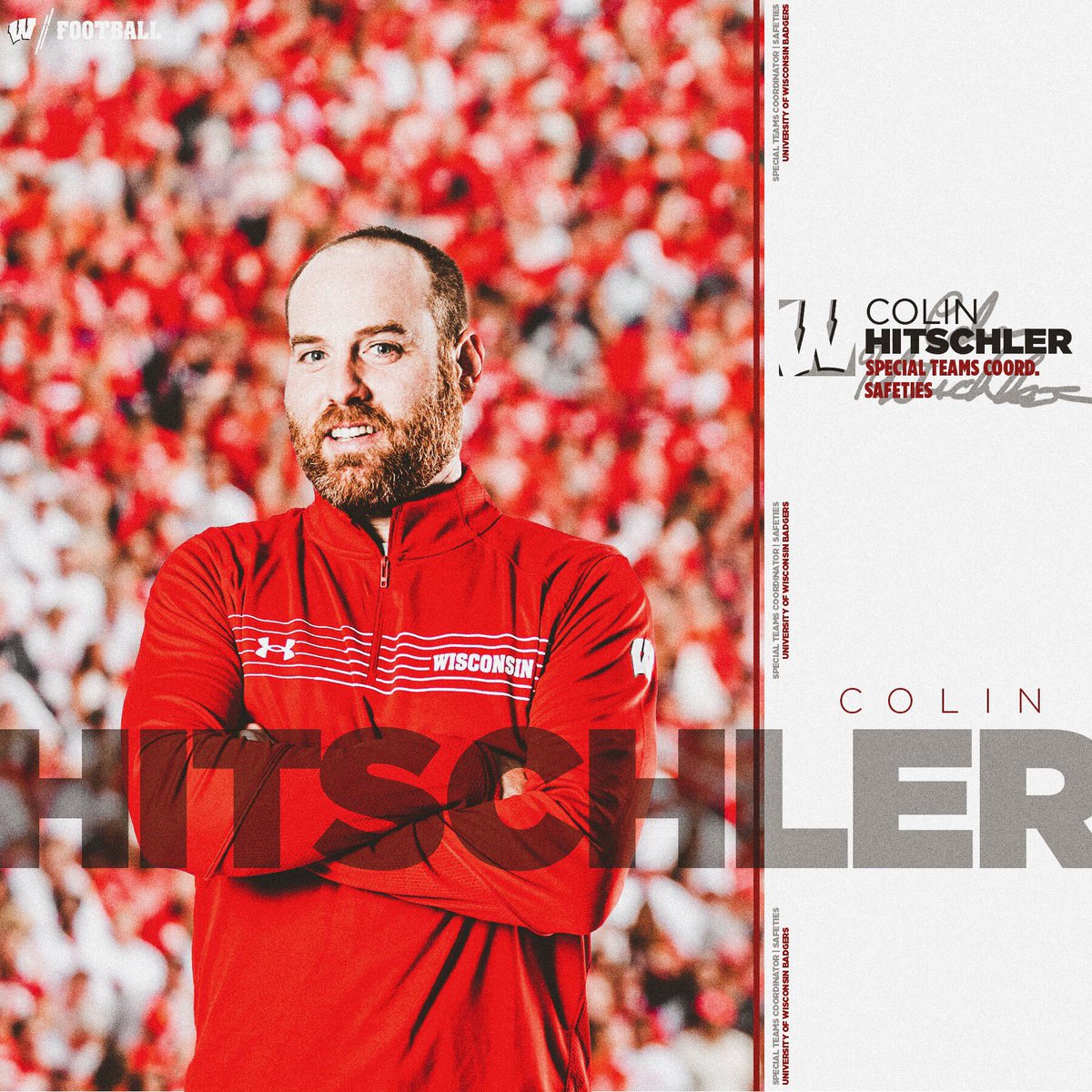 BadgerFootball's tweet photo. Welcome to Madison, @CoachHitsch! https://t.co/JNNgS3fOwj