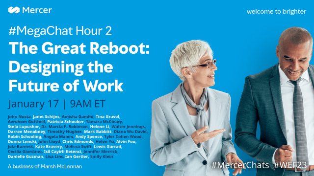 From new #talent models to a changing social contract, join @JolaBurnett, @KateBravery, @ChannelSmart, @FacingChina, @AngelaMaiers, @MarciaFRobinson, @helene_wpli, @AlvinFoo & others to discuss a transforming #FutureofWork in our #MercerChats #MegaChat.... bit.ly/3ZK4fD9