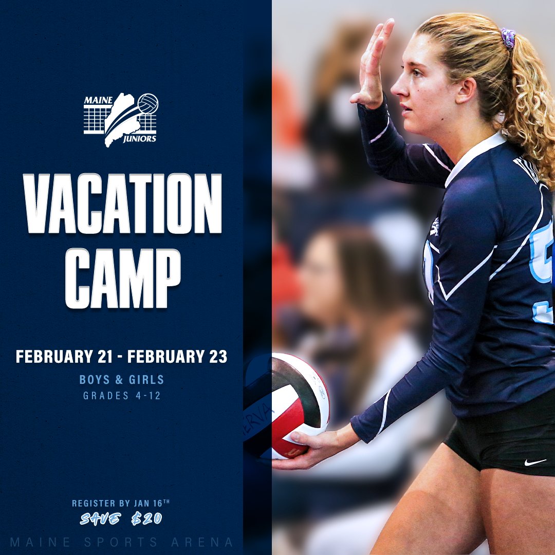 Don't have any plans for February vacation? Lucky for you, we have our vacation camp running from February 21st - 23rd. Save $20 if you register by Jan 16! 

Register today using the link in our bio! 🏐  #mainejuniors
