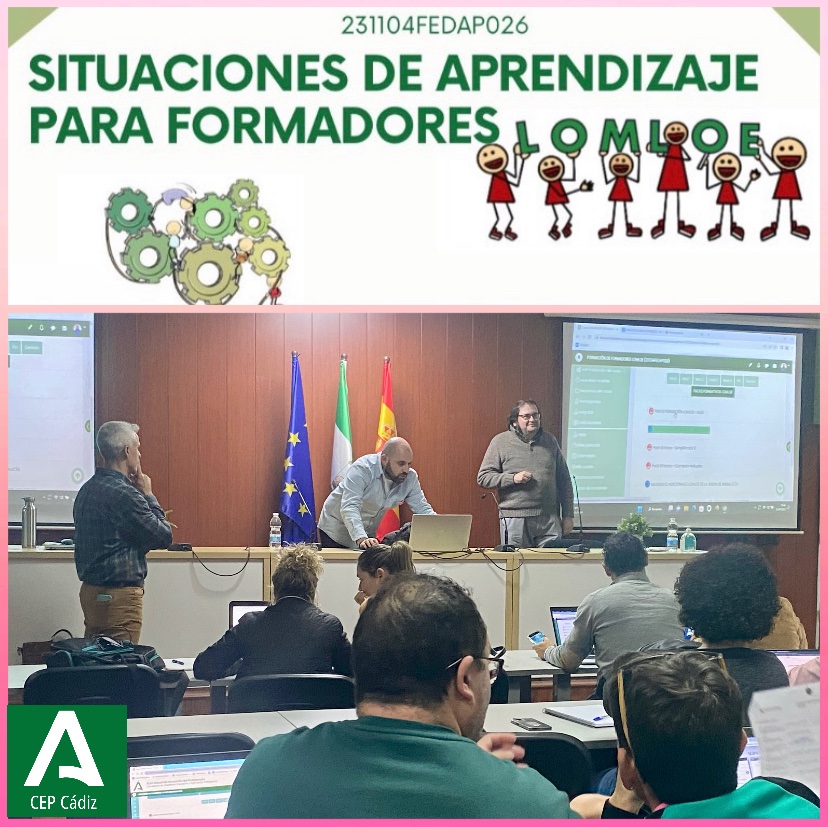 CEPdeCadiz's tweet photo. Segunda sesión del curso SITUACIONES DE APRENDIZAJE PARA FORMADORES #LOMLOE #SdA con Iván Sánchez Lucena @IvanSanLuc  y David Molina. 
@FormacProfAnd 
@EducaAnd https://t.co/WSCN2cmH8P