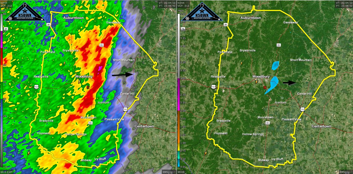 CannonSevereWx on Twitter "509 PM CST Small hail pocket indicated on
