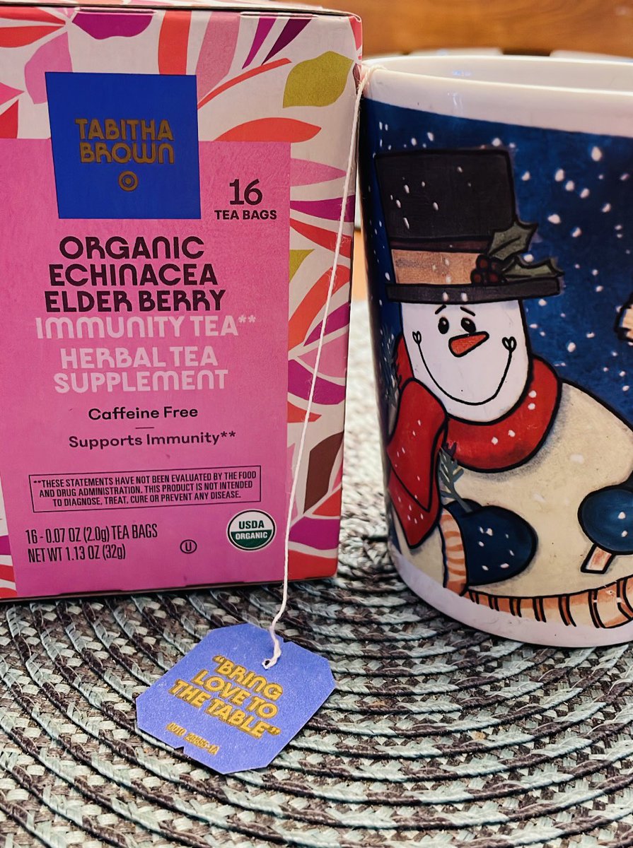 GFSpirit's tweet photo. I love drinking elderberry tea in the fall &amp; winter, so I was happy to see that @iamtabithabrown had an elderberry tea with echinacea in her @target collab. Immunity tea is important for me to have, especially this time of year! 🫖

I really like this tea! 😋

#targettabcollab https://t.co/p6X0u3VCwA