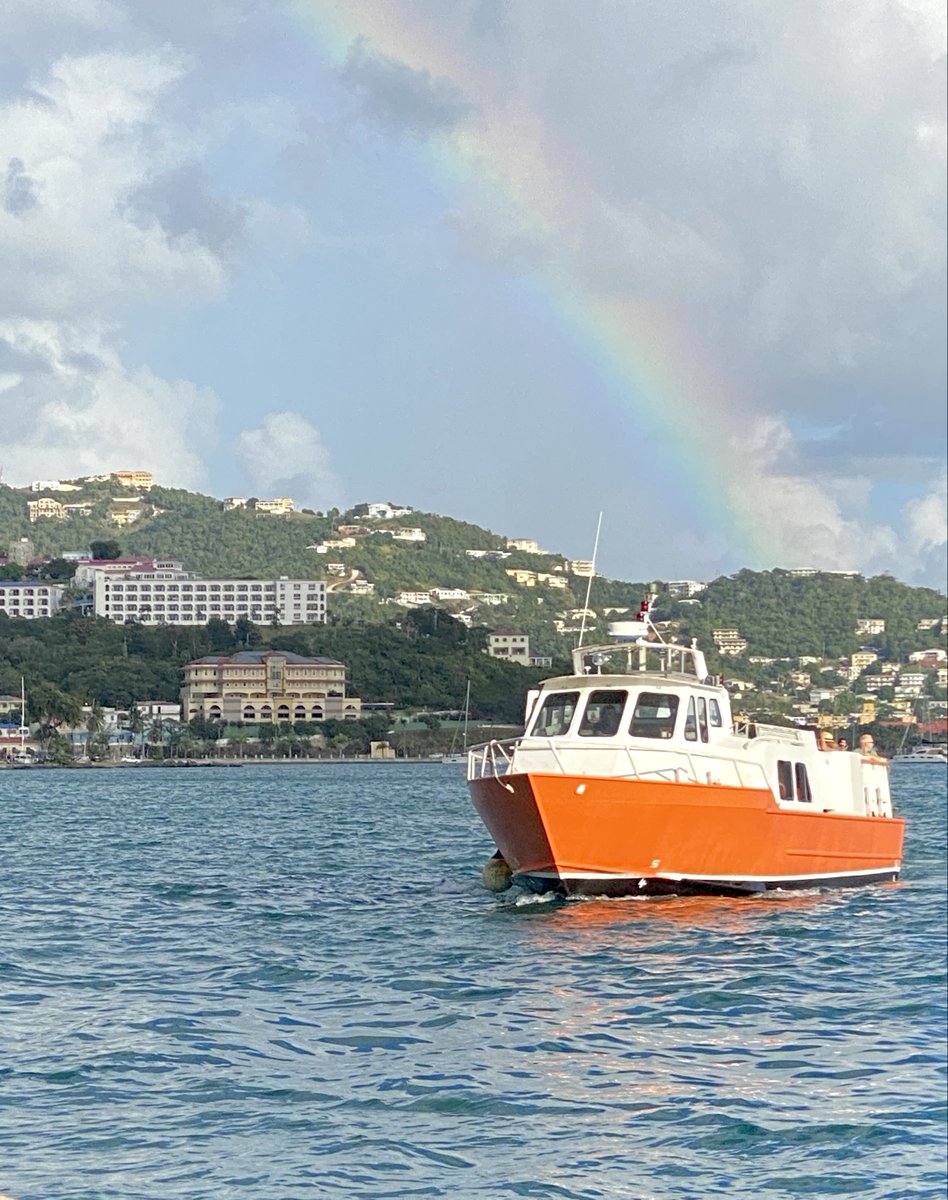 Waiting for the ferry at Charlotte Amalie, we saw our first rainbow of dozens. The Virgin Islands are so beautiful. #StThomasferry #tortolabound #ferry #virginislands #bvi #usvi #nativeson