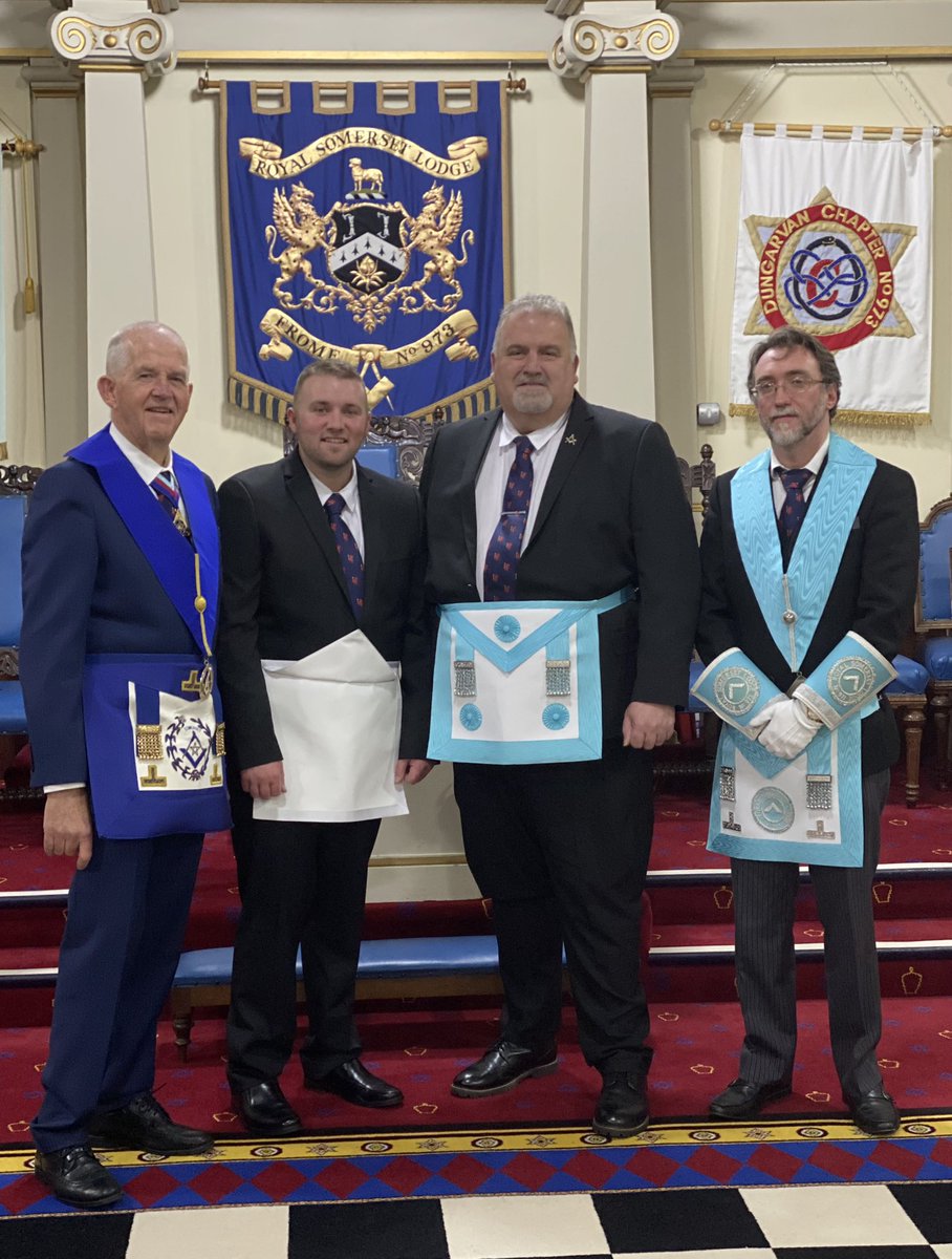 Raygu3's tweet image. Royal Somerset Lodge at Frome this evening, always a pleasure to be there but especially tonight. Welcome Jason Knight a Lewis here with his Dad and now his Brother John. Super ceremony by the Master Paul Dicken and his team, congratulations to you all!