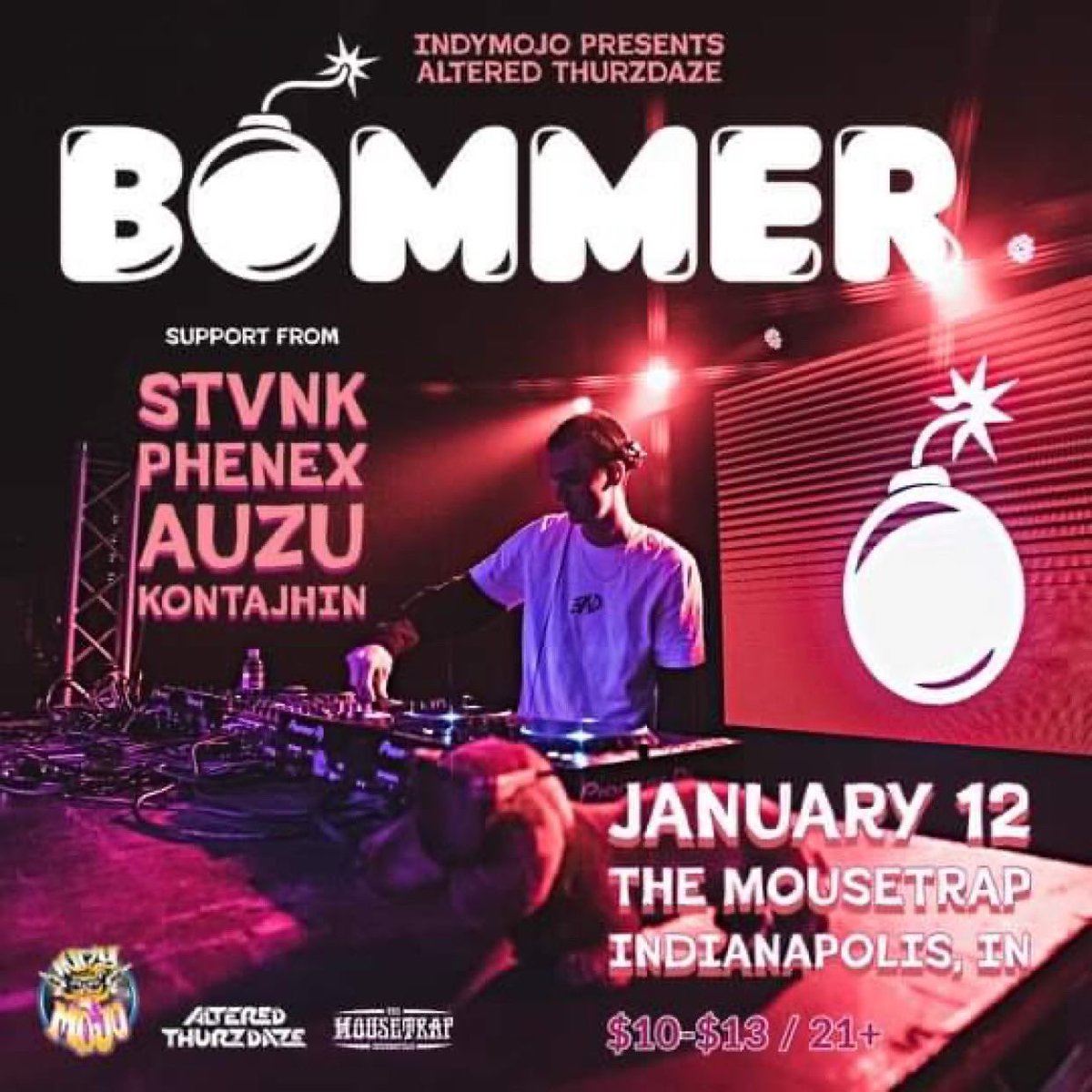 TONIGHT INDIANAPOLIS 

ALTERED THURZDAZE W/ @Bommer_Official 💣💥

I'LL BE PLAYING AFTER THE MAN HIMSELF 
1:15 AM - 3:00 AM