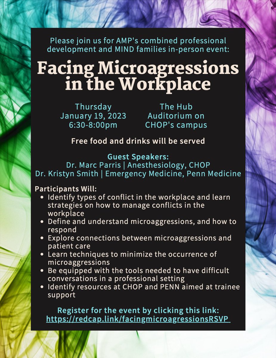 AMP's Facing Microaggressions Event happening soon! See flyer below for details.