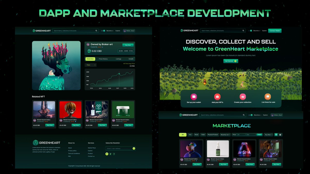 greenheart_cbd's tweet photo. A taste of what we are working on in the backround 💚 #GreenHeart #dApp #crypto #marketplace #development #CBD #NFT https://t.co/Q0PuTcRZZw
