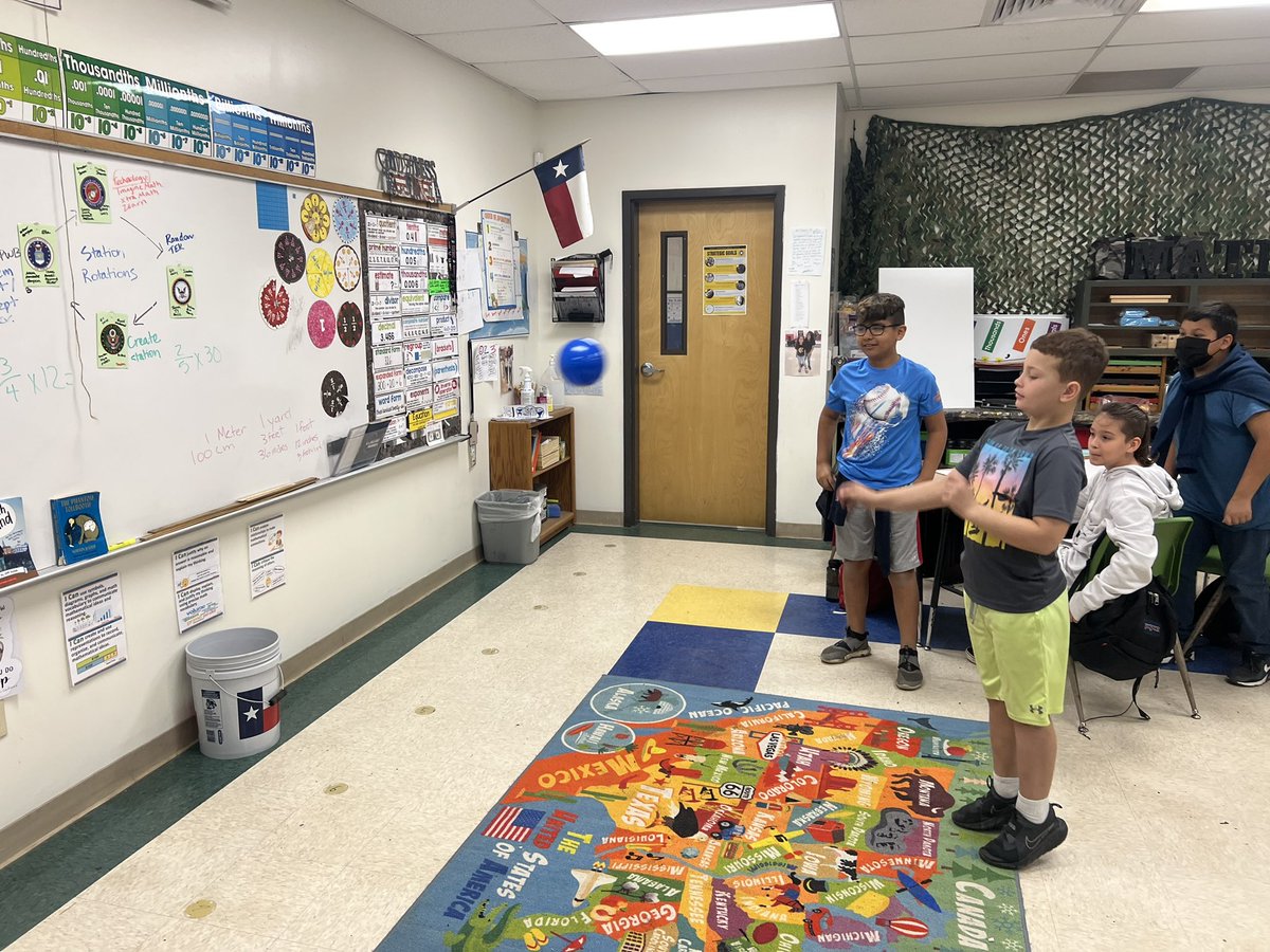 Ss were engaged in a friendly competition of trashketball while reviewing for their mid-module math assessment <a href="/McQueeneyESISD/">McQueeney Elementary</a>