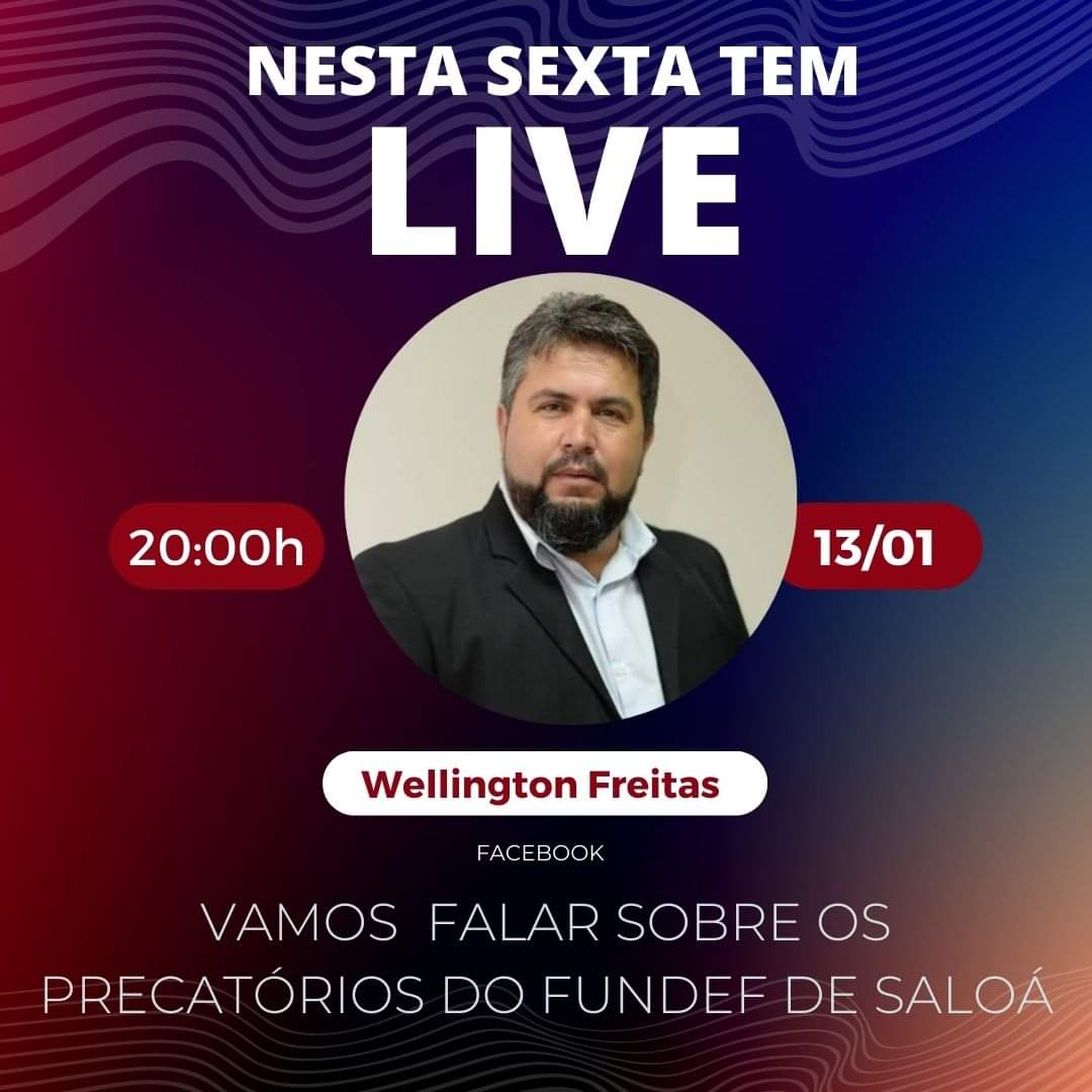 wellingtonsaloa's tweet photo. NESTA SEXTA-FEIRA 13 TEM LIVE

Em 2016 o município de Saloá recebeu R$ 14.268.258,64 (quatorze milhões, duzentos e sessenta e oito mil, duzentos e cinquenta e oito reais com sessenta e quatro centavos) dos Precatórios do Fundef. Desse total, R$ 11.414.882,98 foi depositado na .. https://t.co/vqljnvjLgK