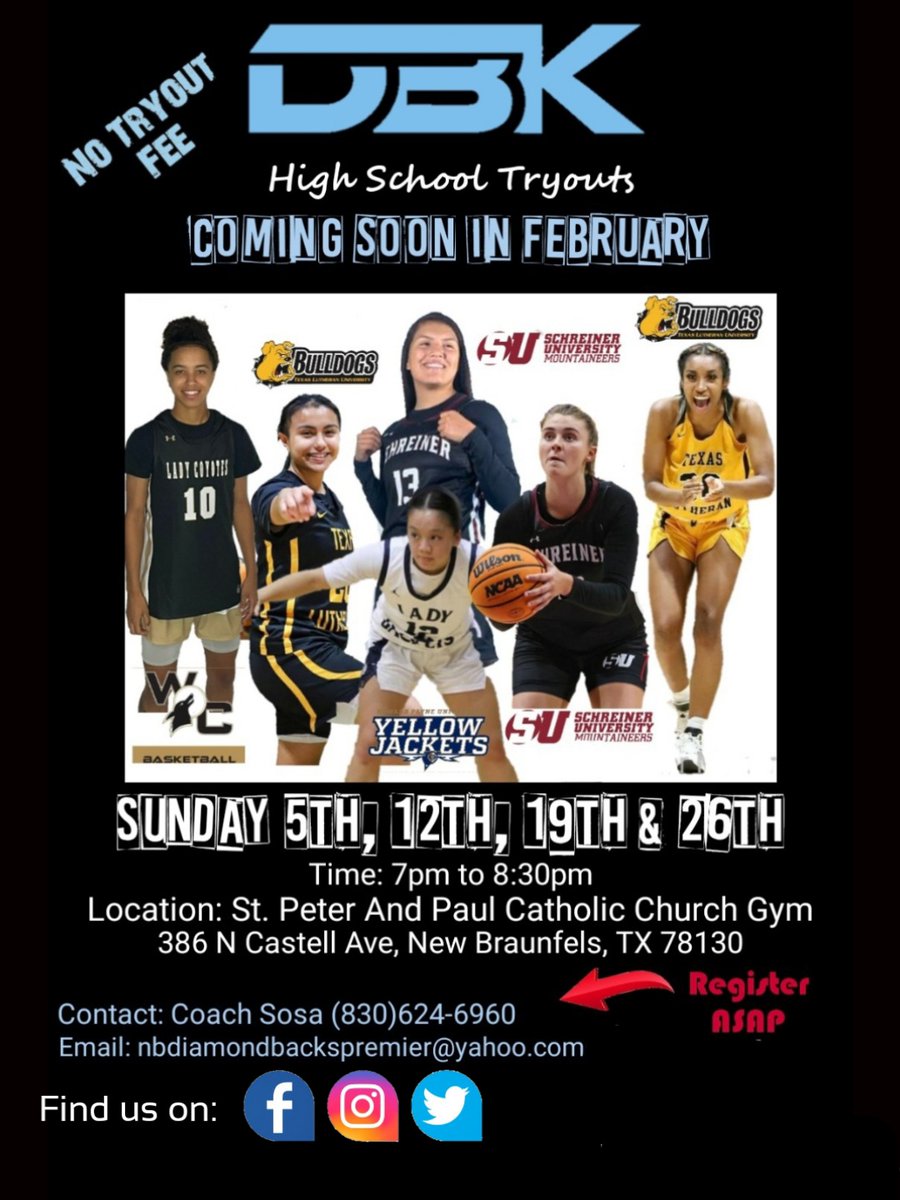 High School  Tryouts 
Coming soon! 🔥