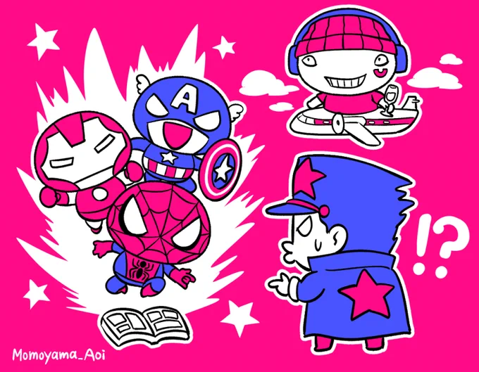 ボヘミアン・ラプソディーで実体化したスパイダーマンやバットマンに遭遇する承太郎 #jjba 