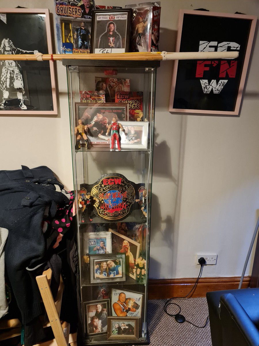 WWEOLDSCHOOL's tweet photo. My lovely #ECW collection π β€οΈ hopefully get more autographs this year! #Fingerscrossed pride and place in the livingroom lol #Loveit #Imhardcore #LongliveECW #Prowrestlingfamily #British @ECWWhipwreck https://t.co/TVwAtojcl1
