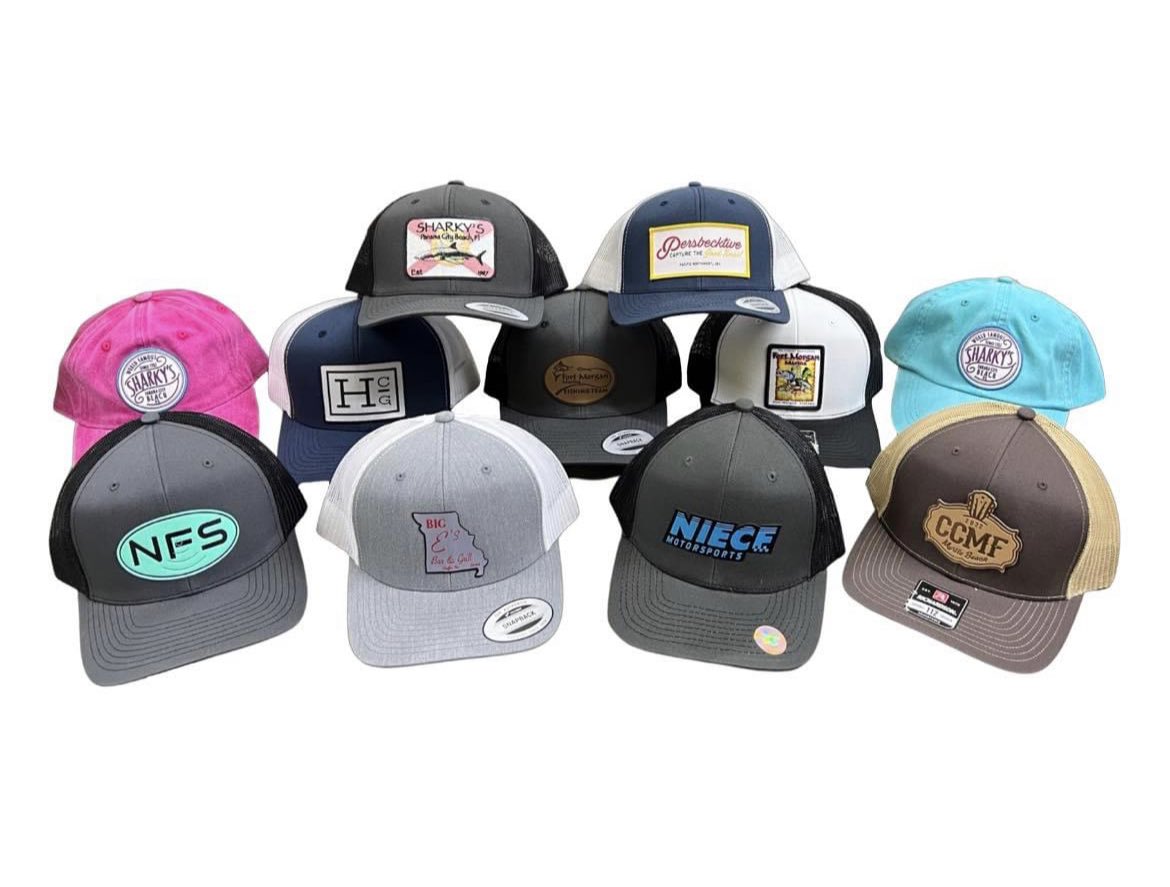 We have been away for a while but we are back. We are offering fully customizable patch hats. If you would like to get a quote please reach out to me.