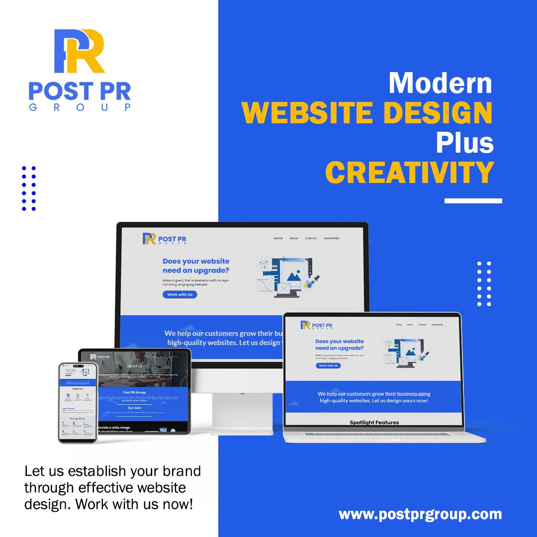PostPRGroup's tweet image. Here at PostPRGroup, we will help you launch your brand successfully. Whether it's a product, service or a website, we have ideas to transform your business into a well-known brand.

Take your online presence to the next level. Let us redesign your website now.
