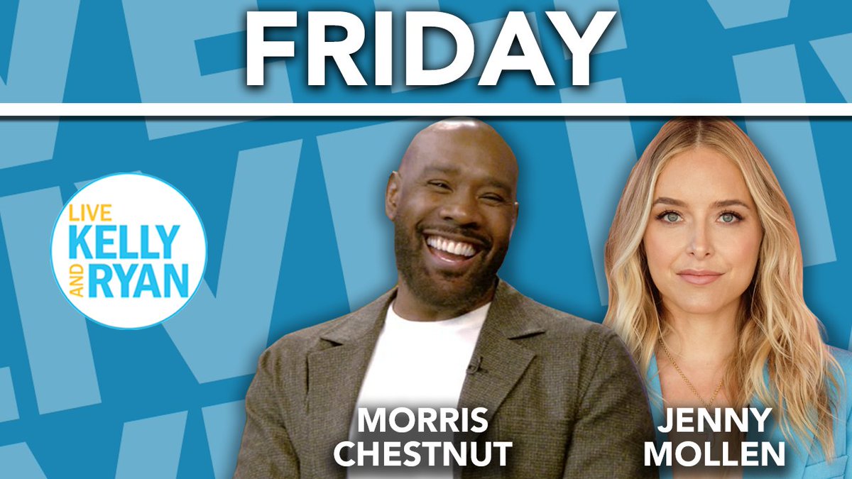 Friday on @LiveKellyRyan: actress and author Jenny Mollen co-hosts with @RyanSeacrest. They chat with @MorrisChestnut about his new movie, “The Best Man: The Final Chapters.'