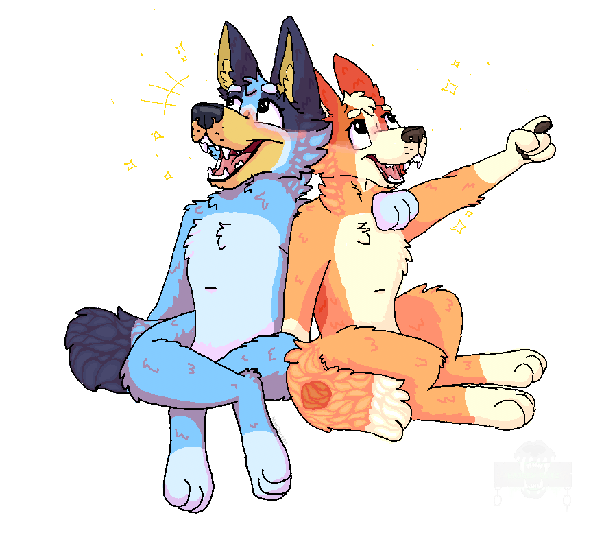 BadgerGutz's tweet photo. Is Bluey trending on Twitter still?? I've been seeing less and less artwork so here you go lol. This was drawn on Roblox's Free Draw, forgive its pixelated appearance. It was just shading practice tbh. #Bluey #BlueyFanArt #DigitalArt #Furry #FurryArt #Artist #Roblox https://t.co/DgdkVFBJn9