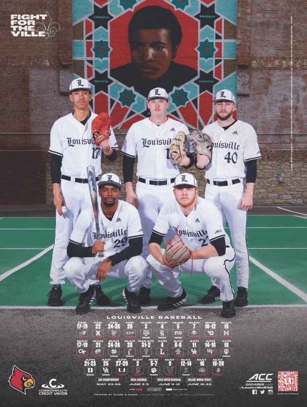 LouisvilleBSB's tweet photo. Your first chance to get the 2023 poster is Saturday. 

Get yours and have it signed by the Cards before the @LouisvilleMBB game at the KFC Yum! Center. 

Doors open at 1:00 pm. 

#GoCards https://t.co/CvQbR8s5Rg