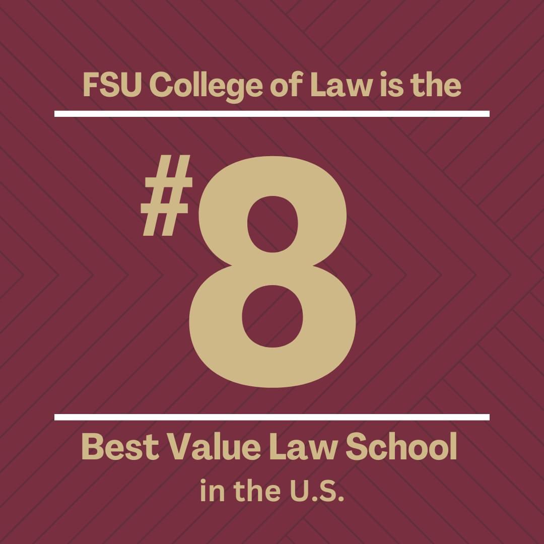 Nancy Benavides (@deanb_fsulaw) on Twitter photo It’s a GR8️⃣ day! #FSULaw is ranked #8 in the nation on the National Jurist's Best Value Law Schools list! 🍢⚖️☺️ <a href="/fsulawsa/">FSU Law Student Advancement</a> @floridastate It’s a GR8️⃣ day! #FSULaw is ranked #8 in the nation on the National Jurist's Best Value Law Schools list! 🍢⚖️☺️ <a href="/fsulawsa/">FSU Law Student Advancement</a> @floridastate