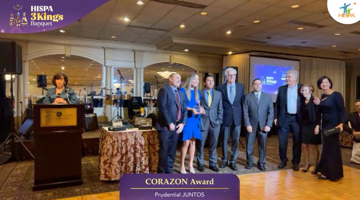 HISPA's own Addriana Montalvo-Andujar bestows the first award of the evening: the Corazón Award for in-kind support goes to <a href="/Prudential/">Prudential</a> JUNTOS! <a href="/PrudentialNews/">Prudential Newsroom</a>