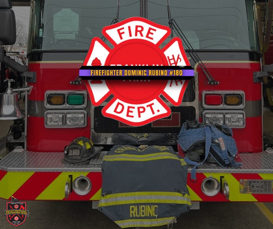We are distraught by the news of the passing of Brother Rubino. Please keep the members of the Franklin Park Firefighters Local 1526 &amp; Fire Department in your thoughts.