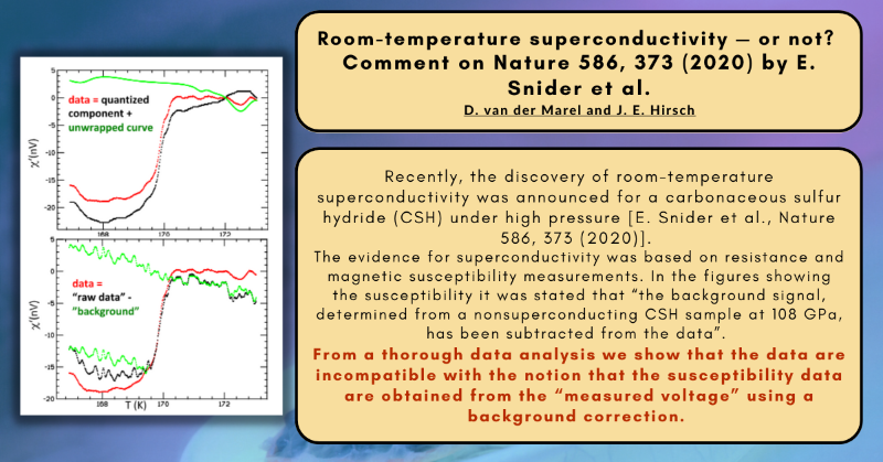 wspcphymaths's tweet photo. One of the Top Papers from the International Journal of Modern Physics B, chosen by our editors:
"Room-temperature superconductivity — or not? Comment on Nature 586, 373 (2020) by E. Snider et al."
This commentary paper can be read by clicking on the image below!