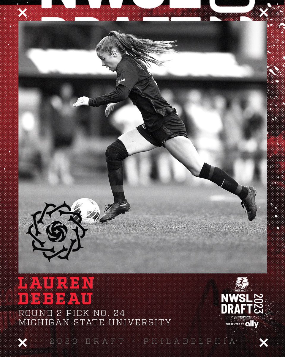 With the 24th pick in the 2023 #NWSLDraft we’ve selected Lauren DeBeau from Michigan State University. 

We're excited to have you in PDX, Lauren! 🌹 #BAONPDX