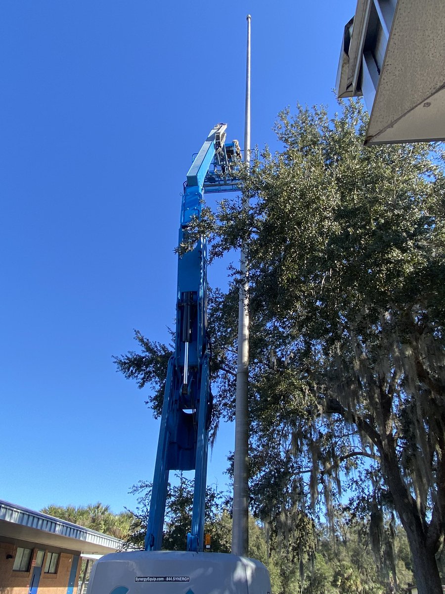 John R. DeVito (@jrdevito19) on Twitter photo Shoutout to <a href="/volusiaschools/">Volusia County Schools</a> facilities and maintenance department for literally going ABOVE and beyond for our school. Did you know our flagpole is 80 feet tall? Well it is… Just ask the guys in the high reach lift that fixed our flagpole. #theTERRIERWAY #onepercentbetter Shoutout to <a href="/volusiaschools/">Volusia County Schools</a> facilities and maintenance department for literally going ABOVE and beyond for our school. Did you know our flagpole is 80 feet tall? Well it is… Just ask the guys in the high reach lift that fixed our flagpole. #theTERRIERWAY #onepercentbetter