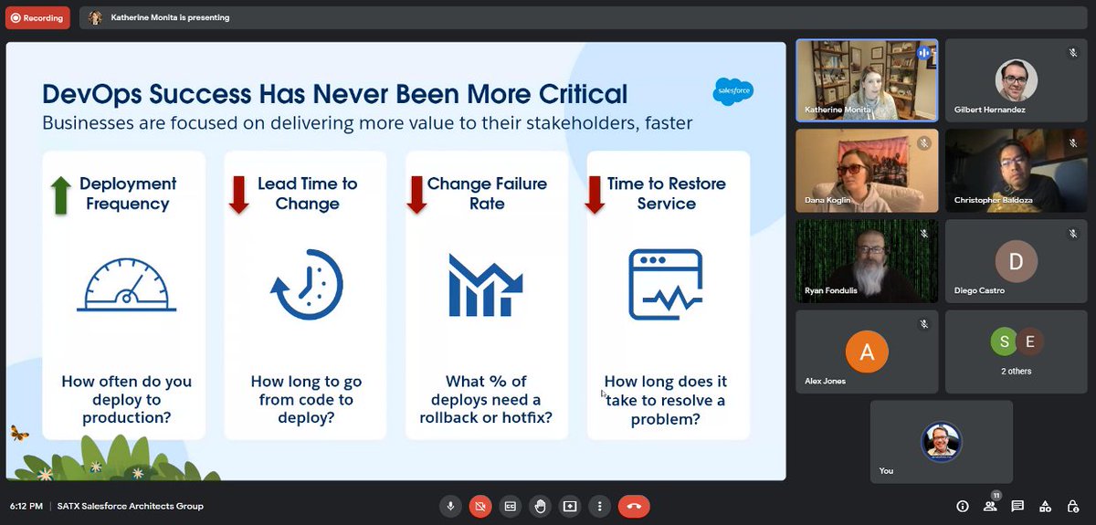 sforceROCKER's tweet image. Technical Architect @katherinemonita presented the new #DevOpsCenter from @salesforce to the San Antonio @SalesforceArchs #Trailblazer Group tonight.  Great demo!!! and discussion. #BlazeYourTrail #JourneyToCTA #AlwaysBeLearning @trailhead @Emilee_Demore
