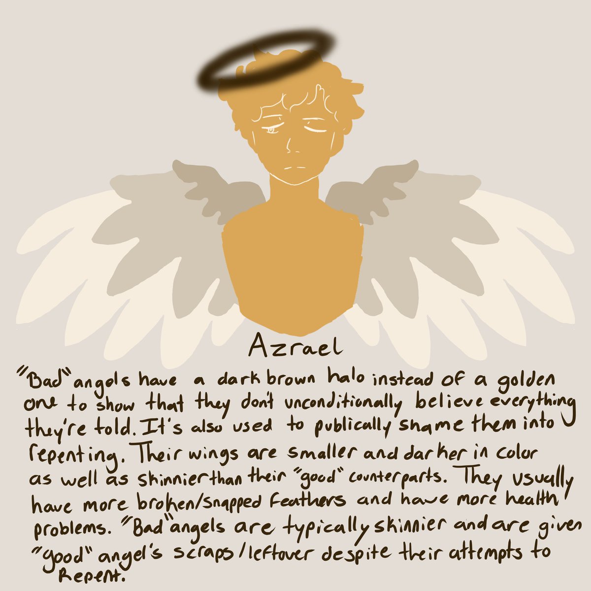 Some angel lore for my comic! I’m redrawing the old cover for the name reveal right now! 
-
#ocs #lore #oclore #originalcharacters #comiclore #oc #originalcharacterlore