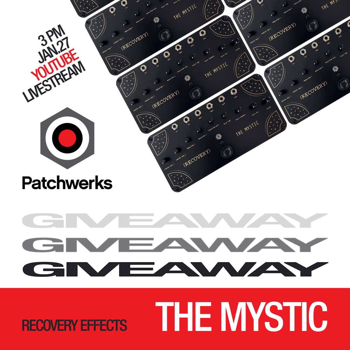 Tune in Friday 1/27 at 3pm for a special episode of Patchwerks Live where one lucky viewer will WIN The Mystic from @recoveryeffects ✨ 

Link to enter + entry details = bit.ly/MysticGiveaway See you in chat~