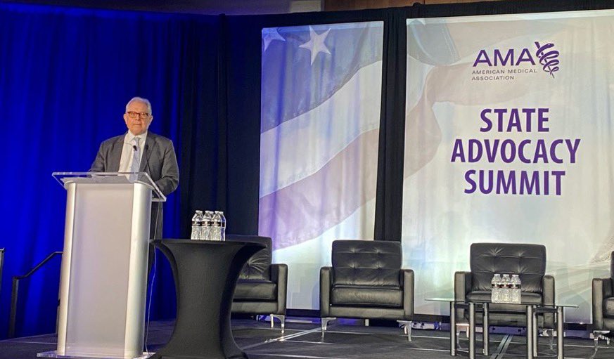 Beginning the night with @CEO_AMA sharing the importance of why we’re here at #StateAdvocacySummit and how #OurAMA will continue to fight for our profession and our patients