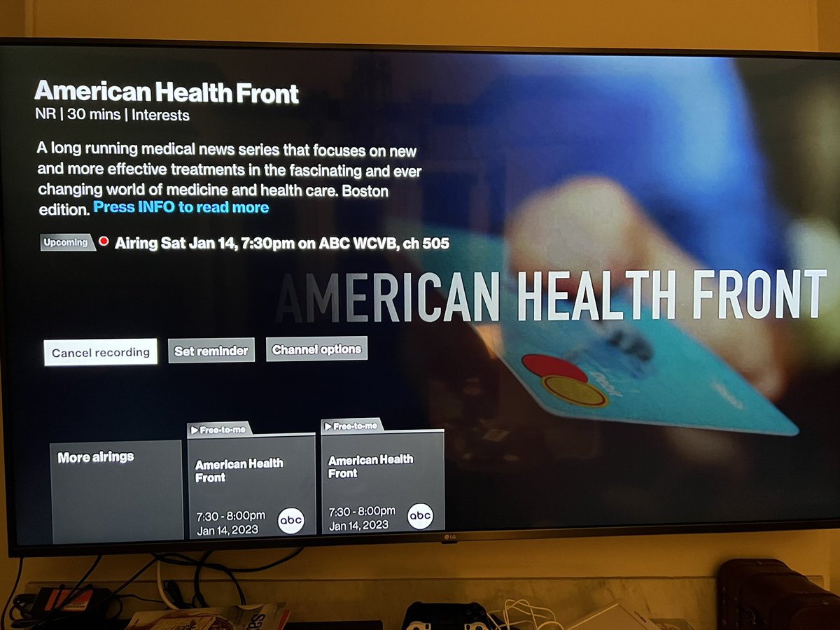 Excited to be on TV <a href="/WCVB/">WCVB-TV Boston</a>  this Saturday night, Boston's local ABC news! 📺 🙏 Will be discussing a mental health treatment called Transcranial Magnetic Stimulation (TMS), an FDA approved treatment for depression and OCD! 😃💪 <a href="/ABC/">ABC News</a> #Psychiatry #MentalHealthMatters #BostonStrong